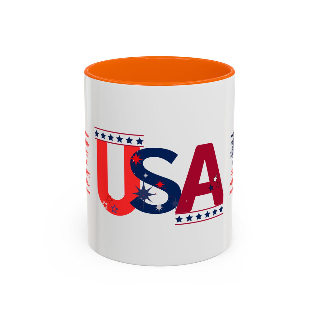 USA Flag Design Coffee Mug (11oz) Patriotic Stars Stripes