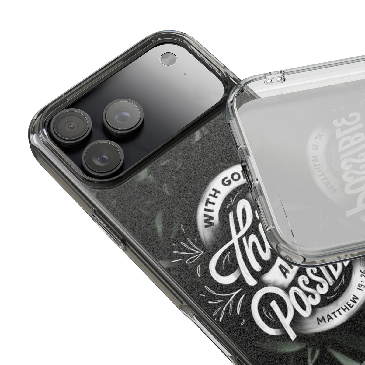 With God All Things Are Possible Phone Case Clear Impact-Resistant Christian Design