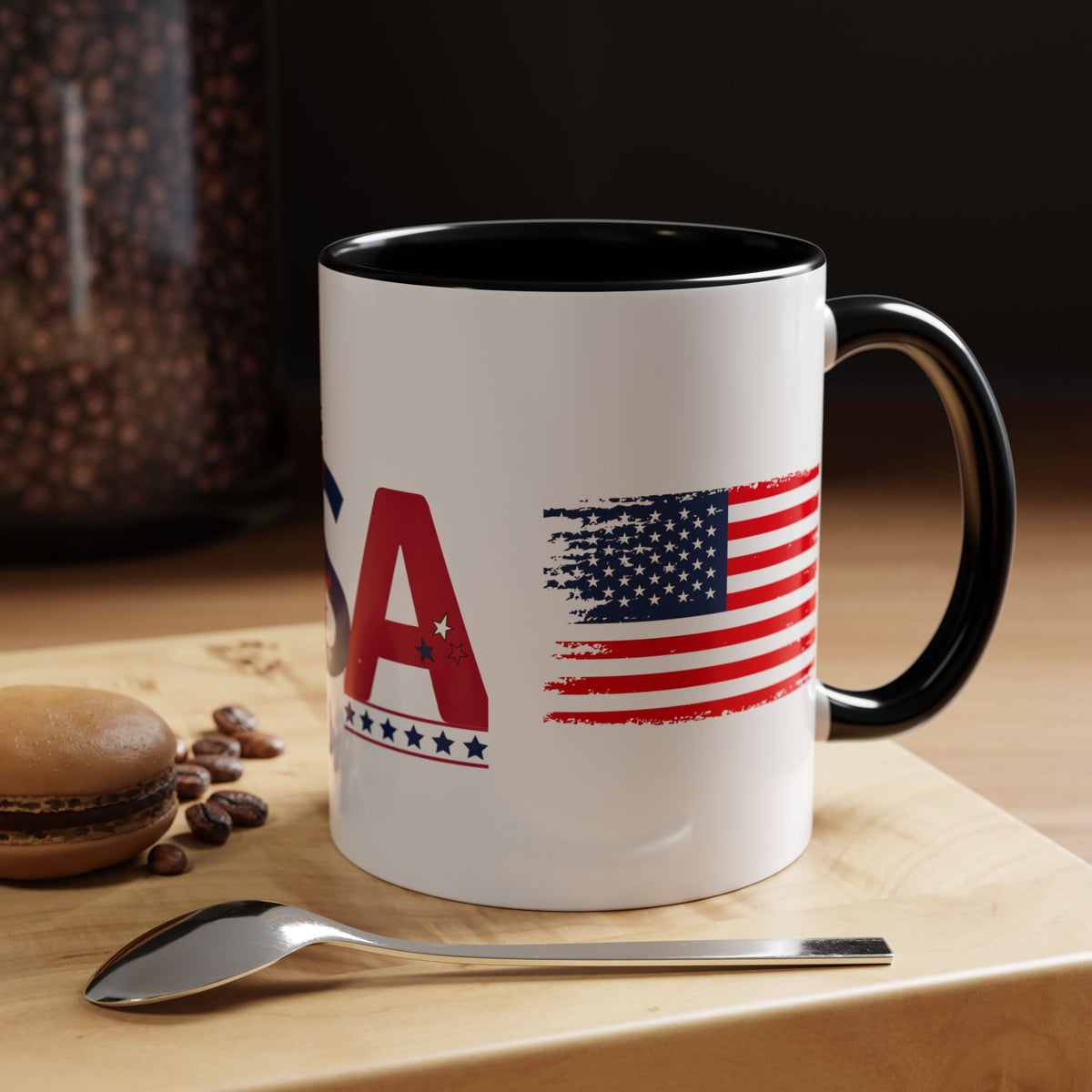 USA Flag Design Coffee Mug (11oz) Patriotic Stars Stripes