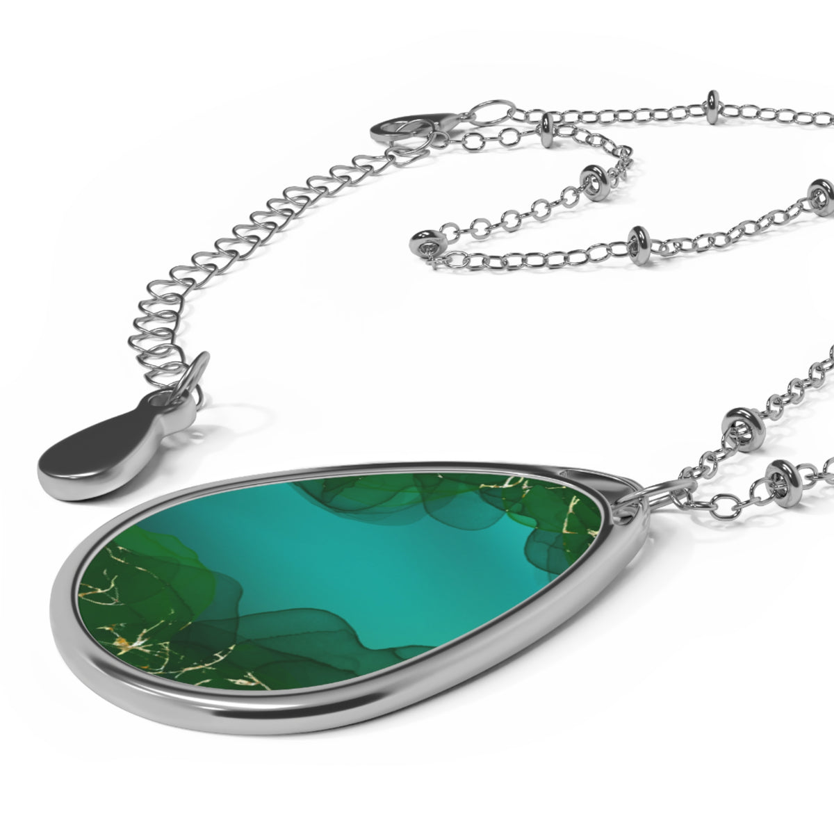 Elegant Emerald-Inspired Teardrop Pendant Necklace