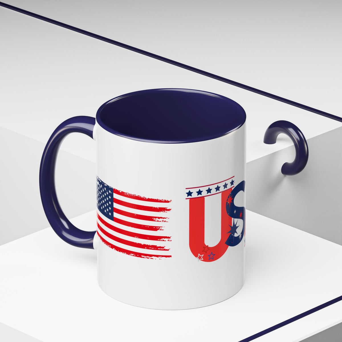 USA Flag Design Coffee Mug (11oz) Patriotic Stars Stripes