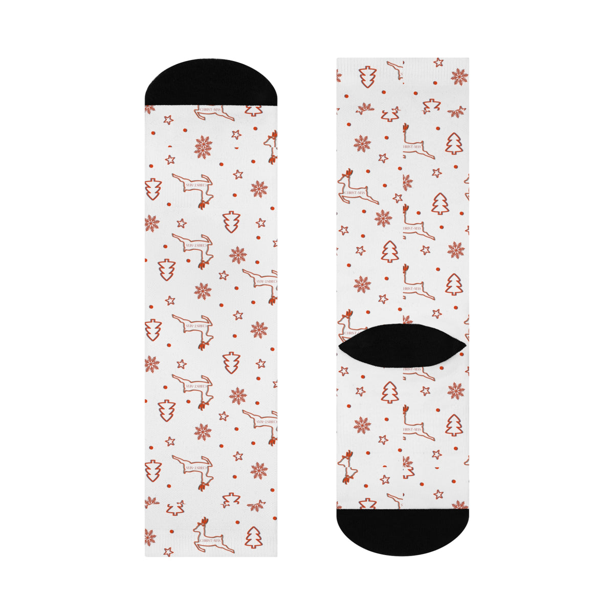 Cozy Gingerbread Pattern Cushioned Crew Socks – Holiday Baking & Winter Treats Design