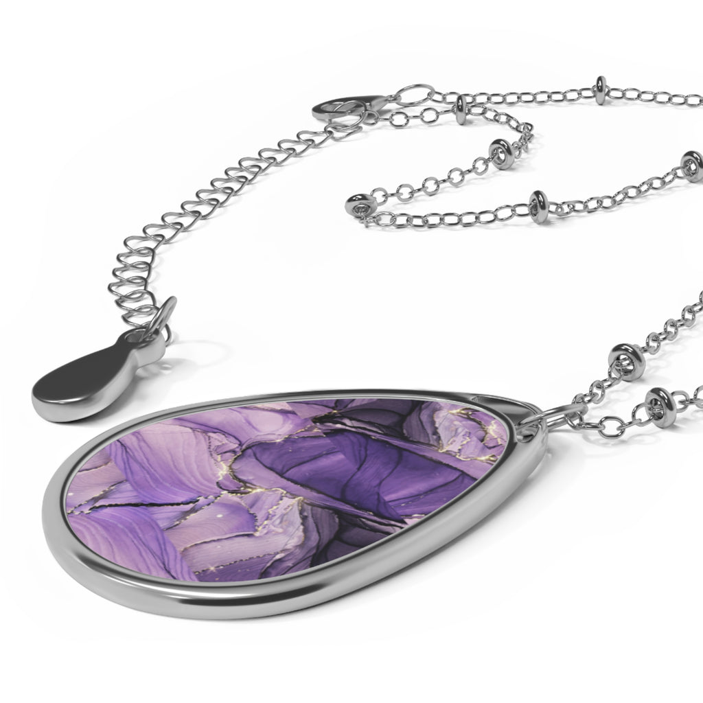Elegant Purple Oval Necklace - Stylish Jewelry for Women