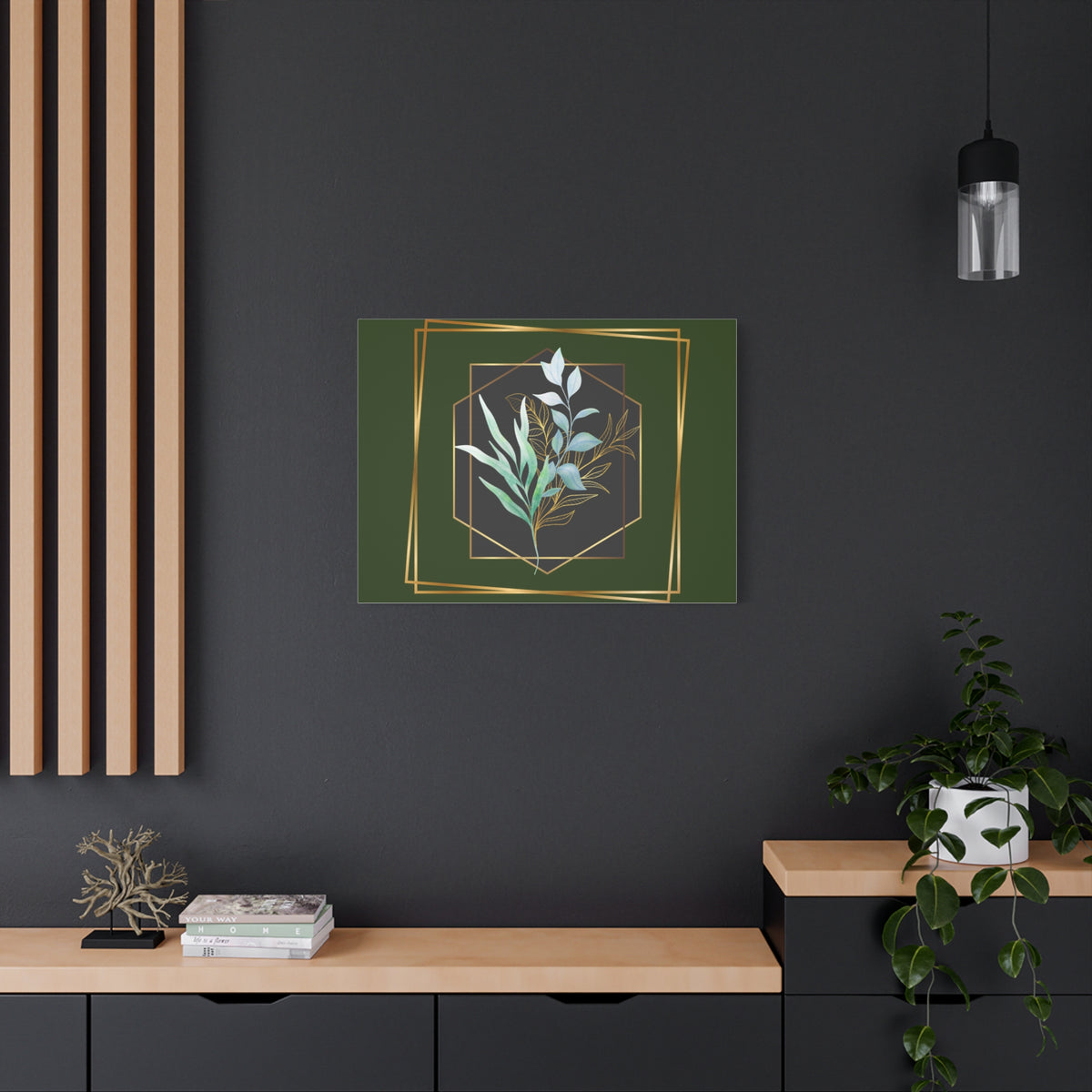 Botanical Gold Frame Wall Art Canvas Matte Canvas Stretched
