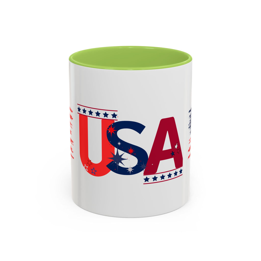 USA Flag Design Coffee Mug (11oz) Patriotic Stars Stripes