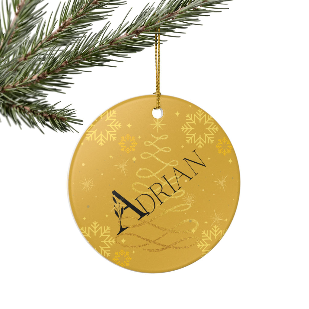 Holiday Ceramic Ornament Personalized "Adrian" Christmas Decoration