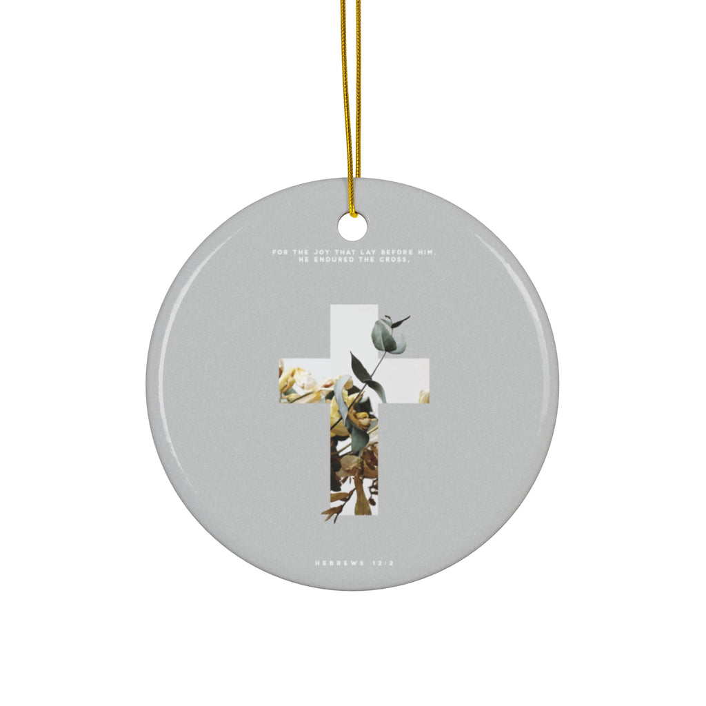 Faith Cross Ceramic Ornament — Christian Holiday Decoration