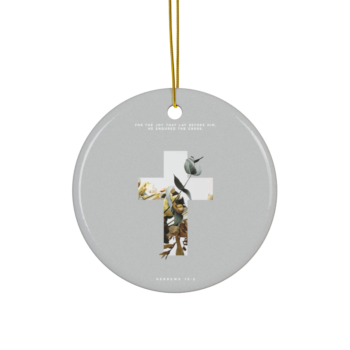 Faith Cross Ceramic Ornament — Christian Holiday Decoration