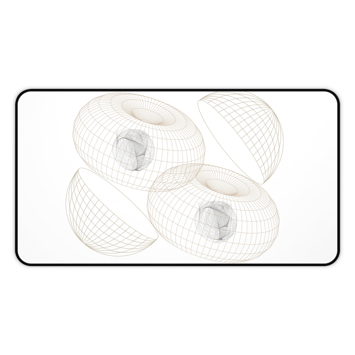 Geometric Wireframe Desk Mat — Minimal 3D Torus Design for Modern Workspaces