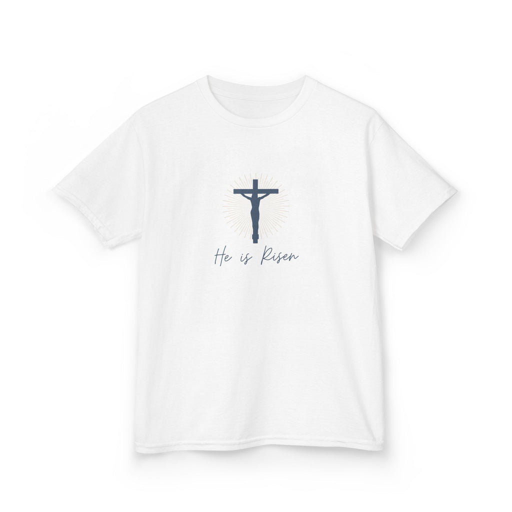 Kids Tee — He Is Risen Christian Easter And For All Times Shirt (Sing Praise Back Print)