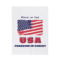 Freedom in Christ Flag Faith Velveteen Plush Blanket