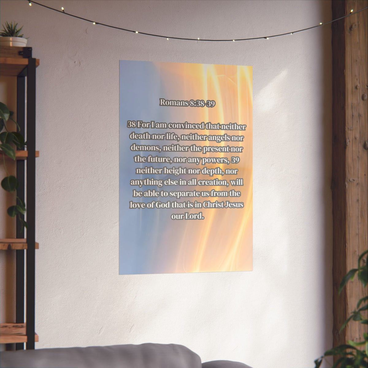 Romans 8:38-39 Scripture Poster Matte Poster | Christian Wall Art