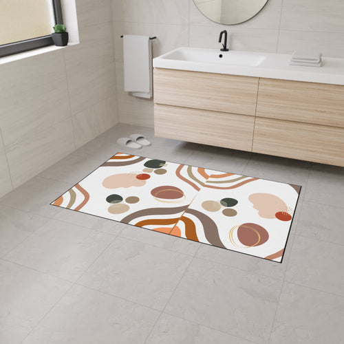 Abstract Elegant Earth Tone Shapes Floor Mat | Mid Century Modern Doormat