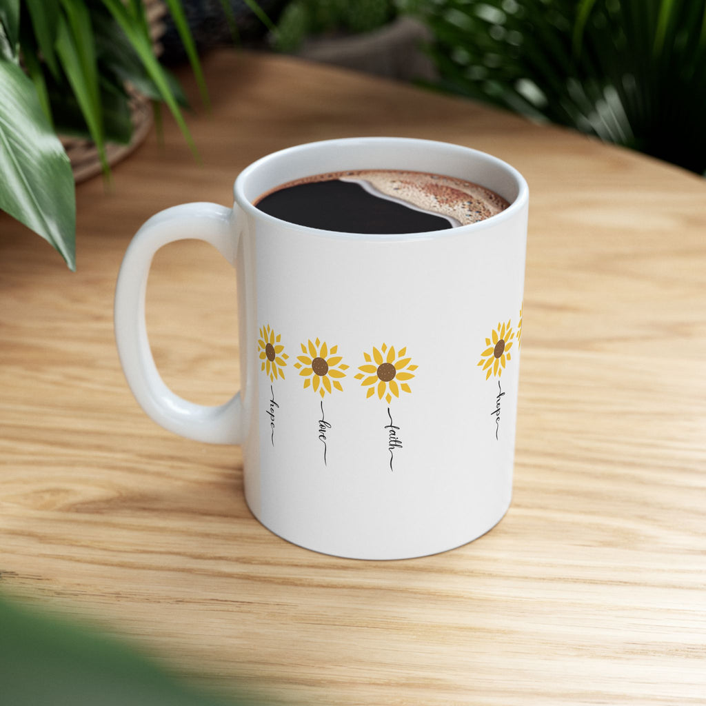 Sunflower Hope Ceramic Mug Inspirational Cup