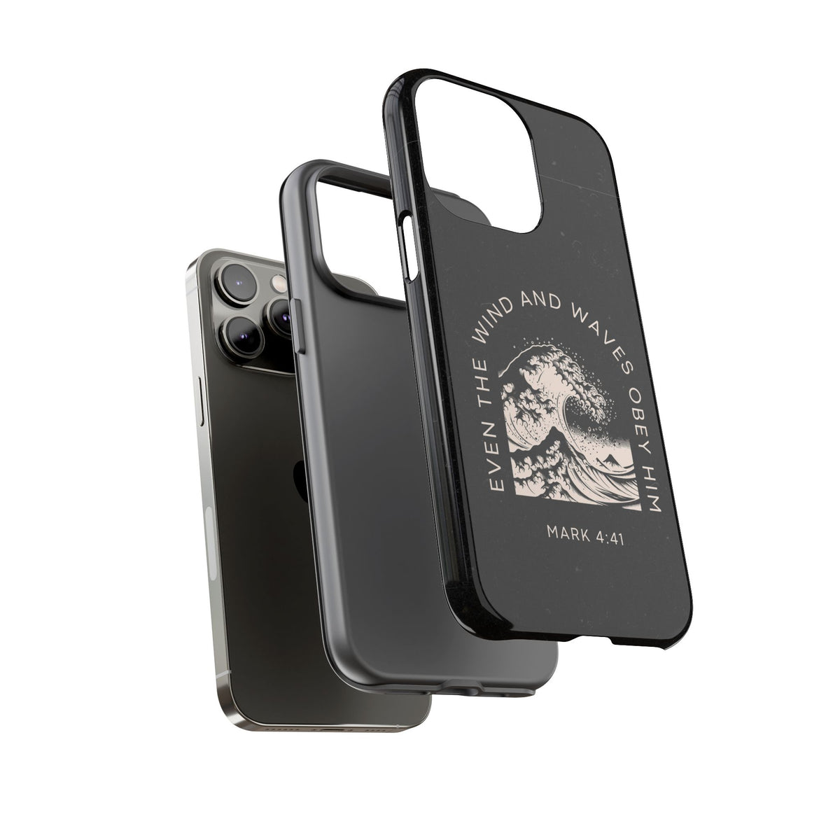Even the Wind and Waves Obey Him phone case Mark 4:41 scripture iPhone case