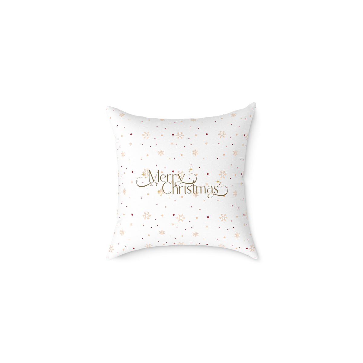 Christmas Throw Pillow - 'Merry Christmas' Gold Script with Psalm 23 Verse, Festive Star Pattern