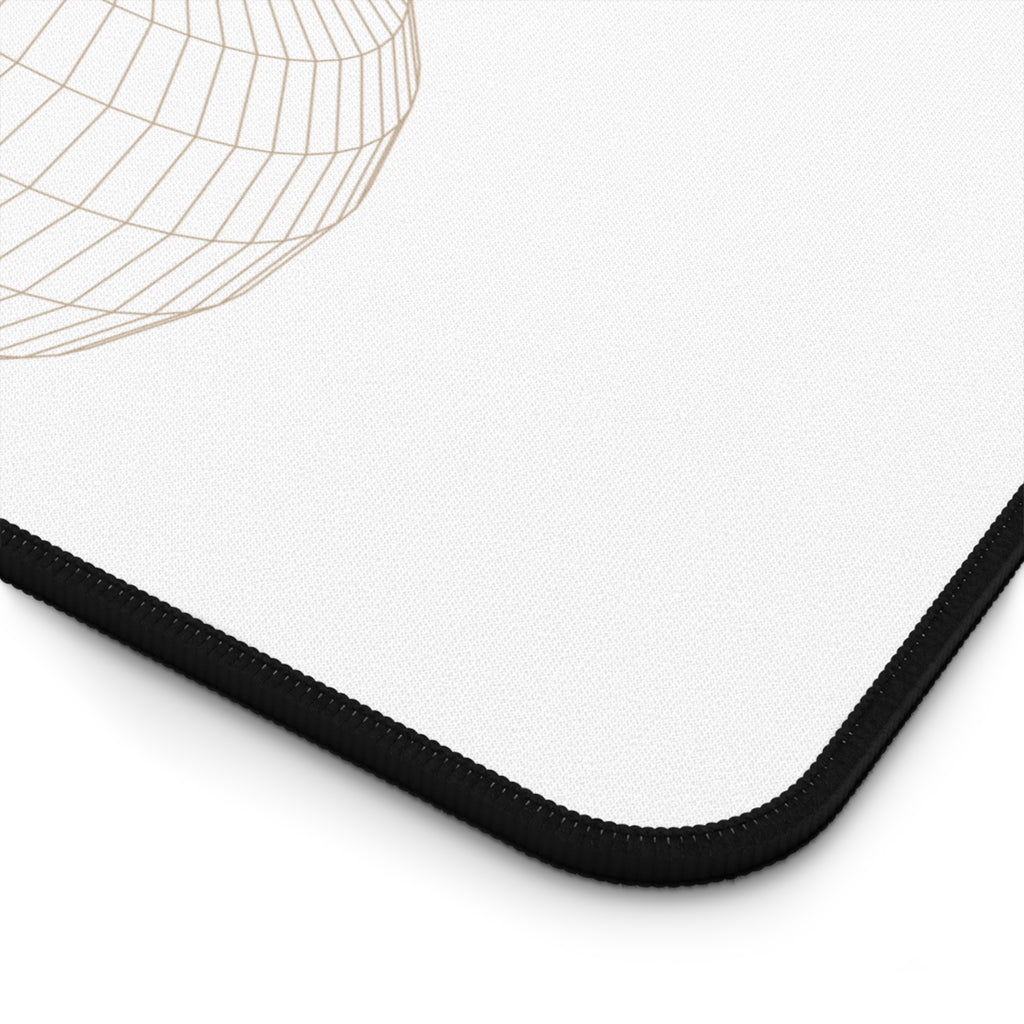 Geometric Wireframe Donut Desk Mat | Minimal Tech Mousepad