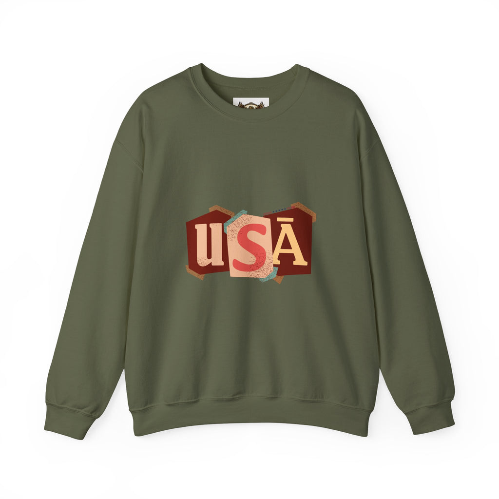 USA Graphic Crewneck Sweatshirt Patriotic Design