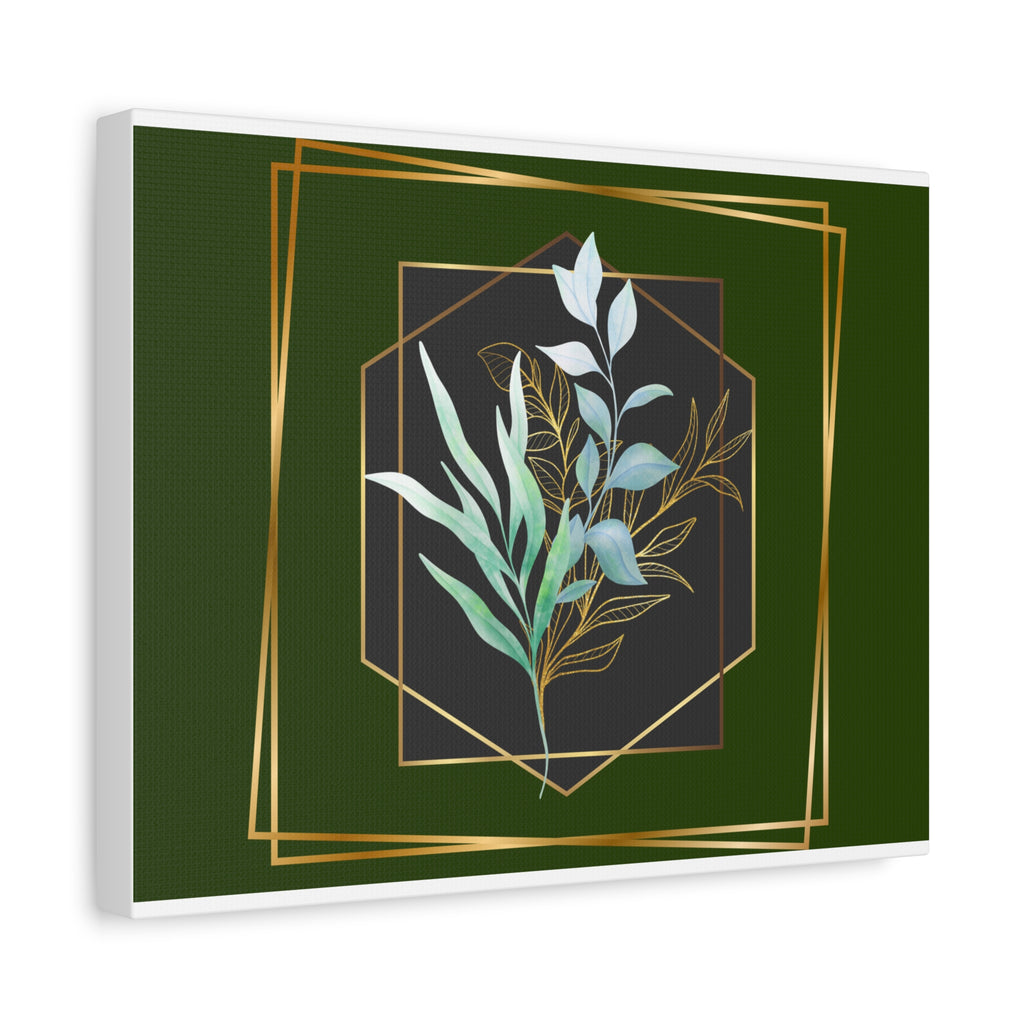 Botanical Gold Frame Wall Art Canvas Matte Canvas Stretched
