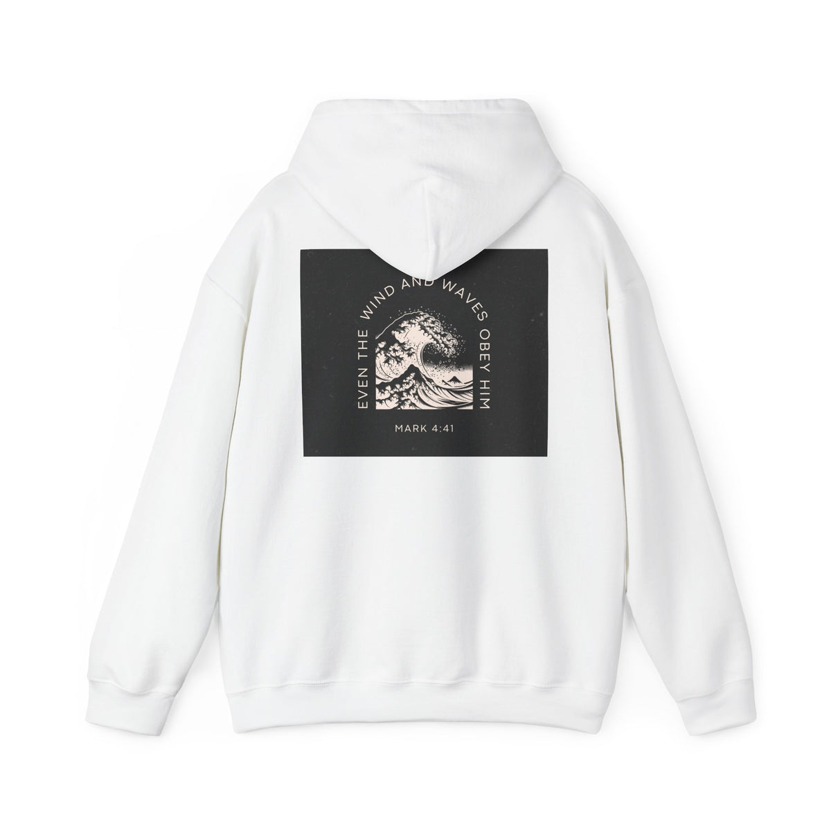 Biblical Wave Hoodie – 'Even the wind and waves obey Him' Christian Pullover sweatshirt