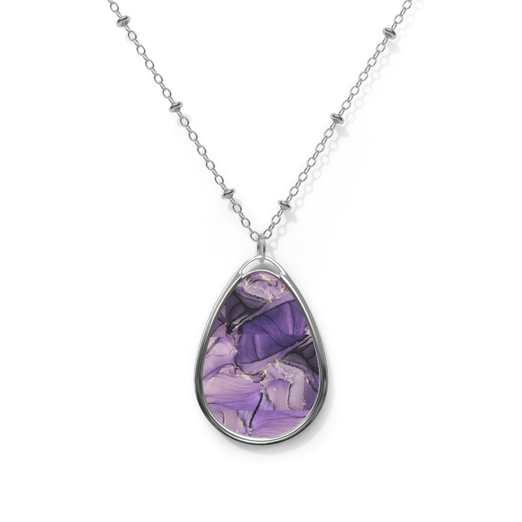 Elegant Purple Oval Necklace - Stylish Jewelry for Women