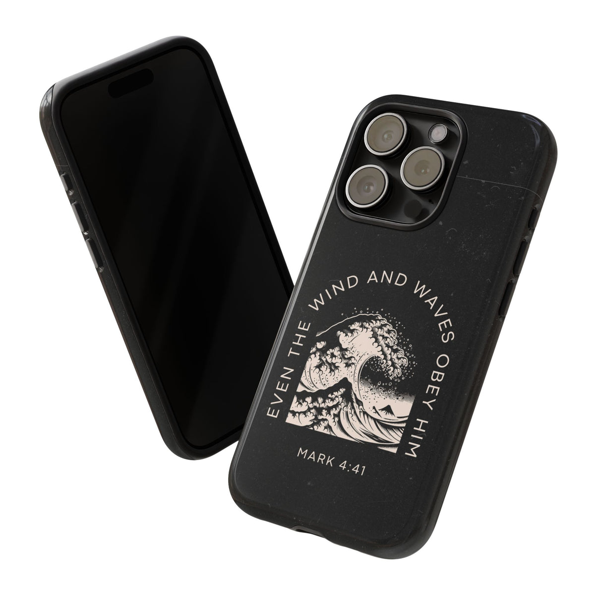 Even the Wind and Waves Obey Him phone case Mark 4:41 scripture iPhone case