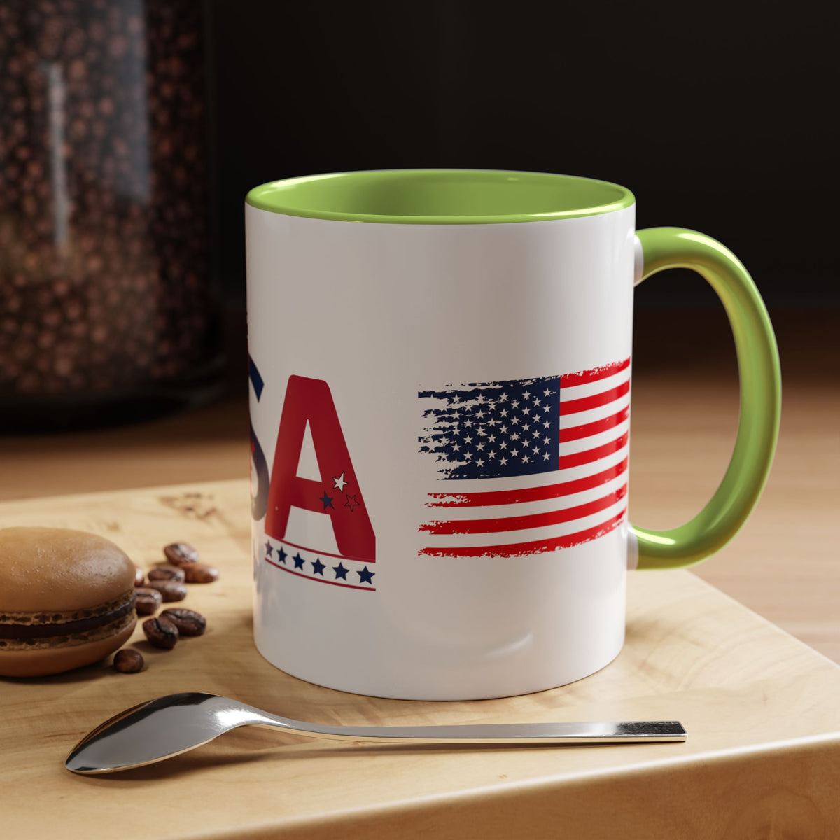 USA Flag Design Coffee Mug (11oz) Patriotic Stars Stripes