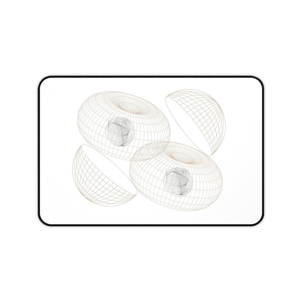 Geometric Wireframe Desk Mat — Minimal 3D Torus Design for Modern Workspaces