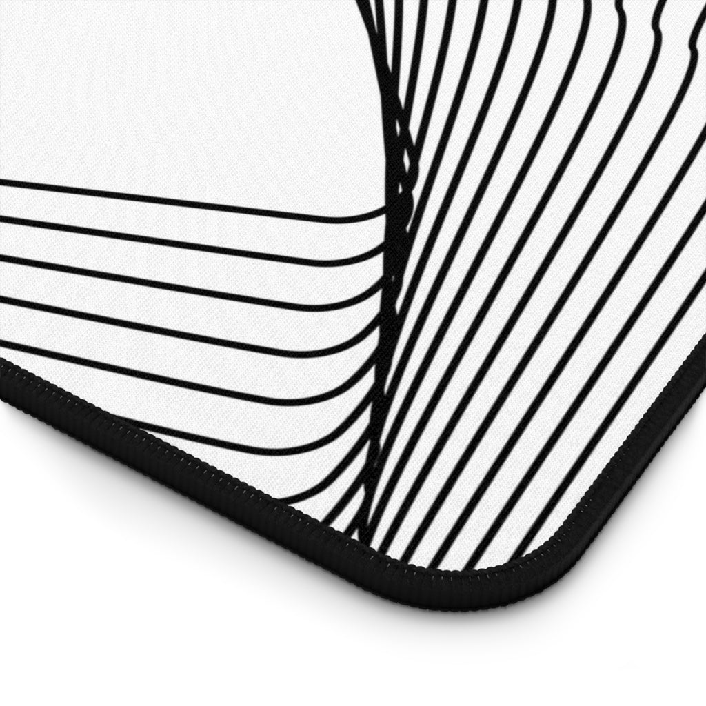Abstract Black & White Line Art Desk Mat — Minimalist Office Mouse Pad