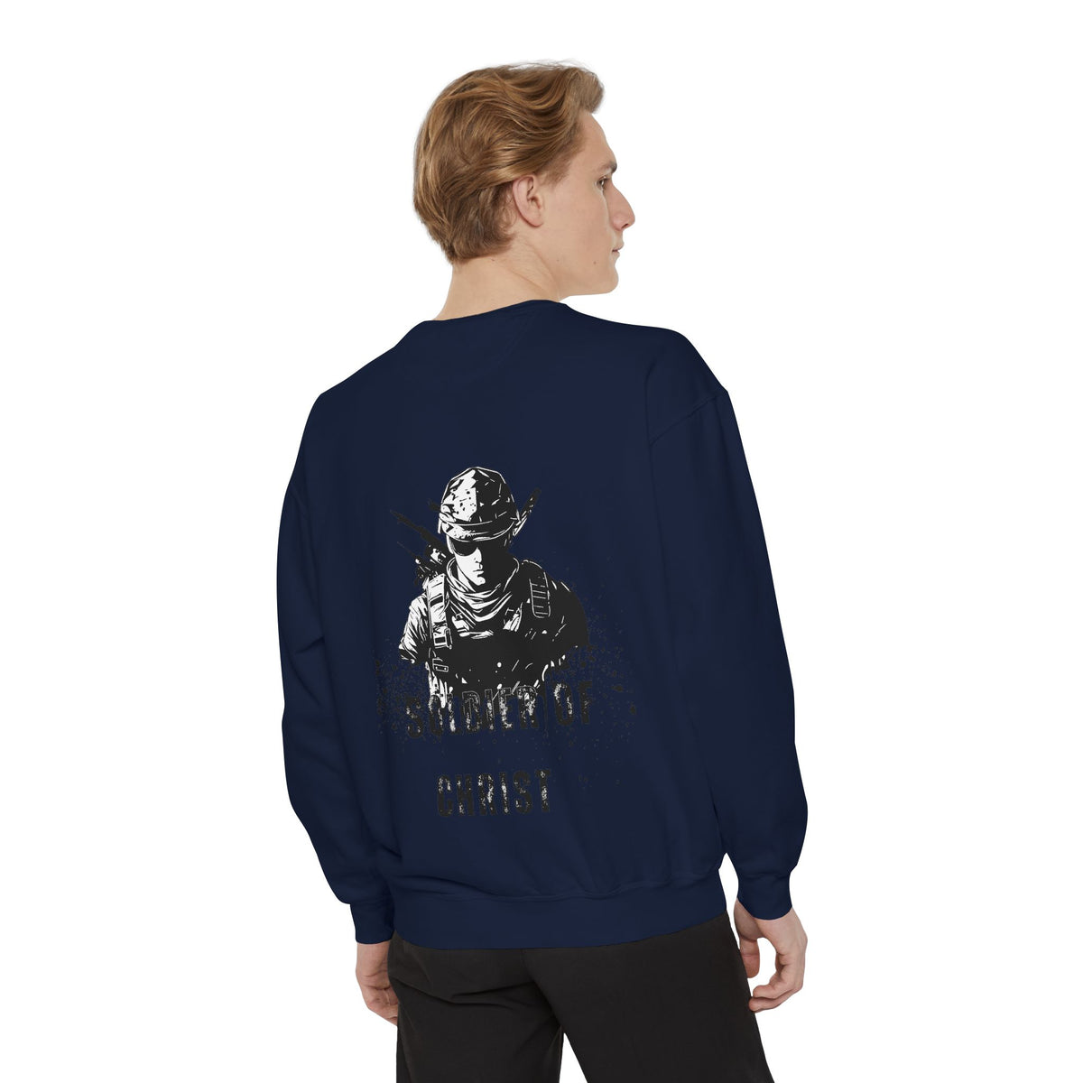 Soldier of Christ Sweatshirt | Christian Military Cross Design
