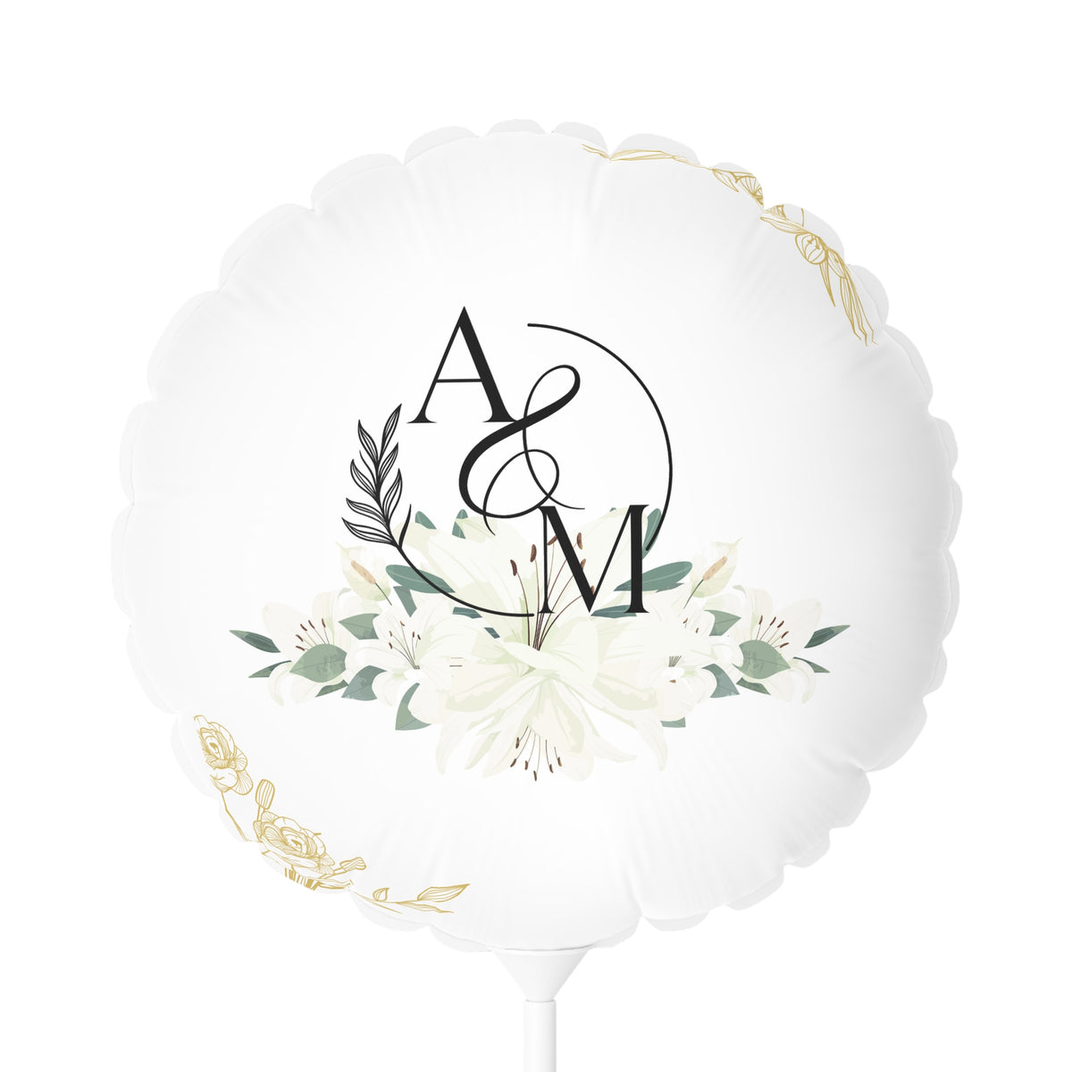 A Marriage in Christ" Wedding Balloon Beautiful White Floral
