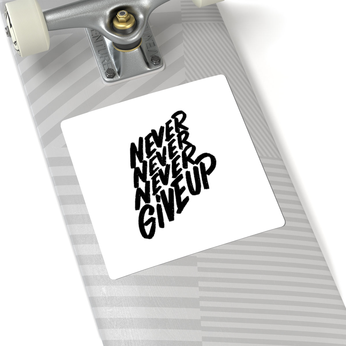 Never Give Up motivational phrase Faith Sticker | Kiss-Cut decal, laptop sticker