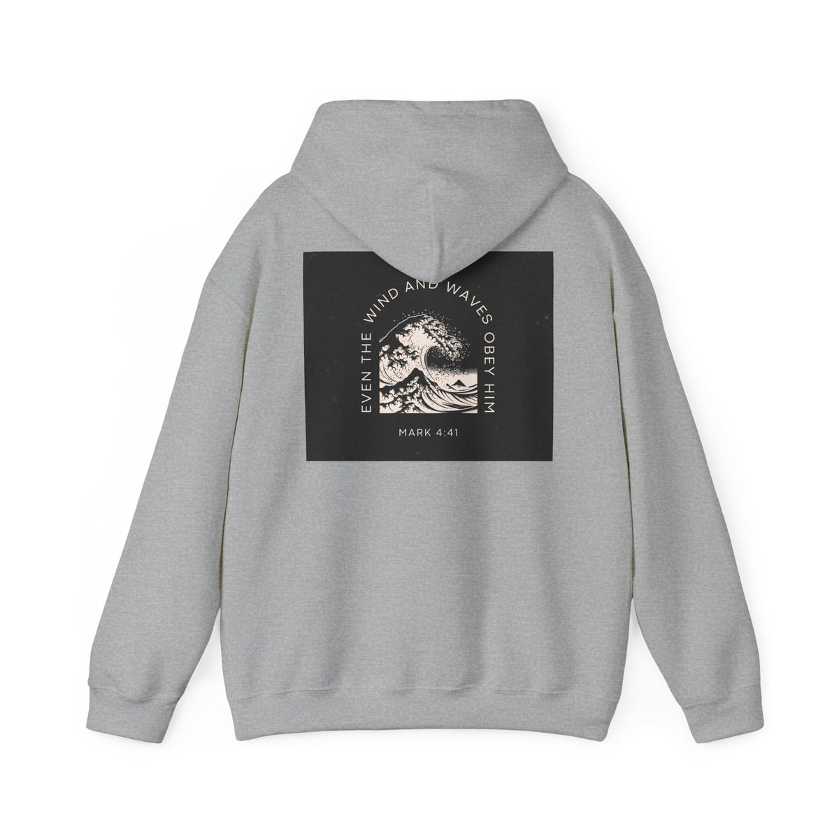 Even the Wind and Waves Obey Him Hoodie | Biblical Wave Graphic