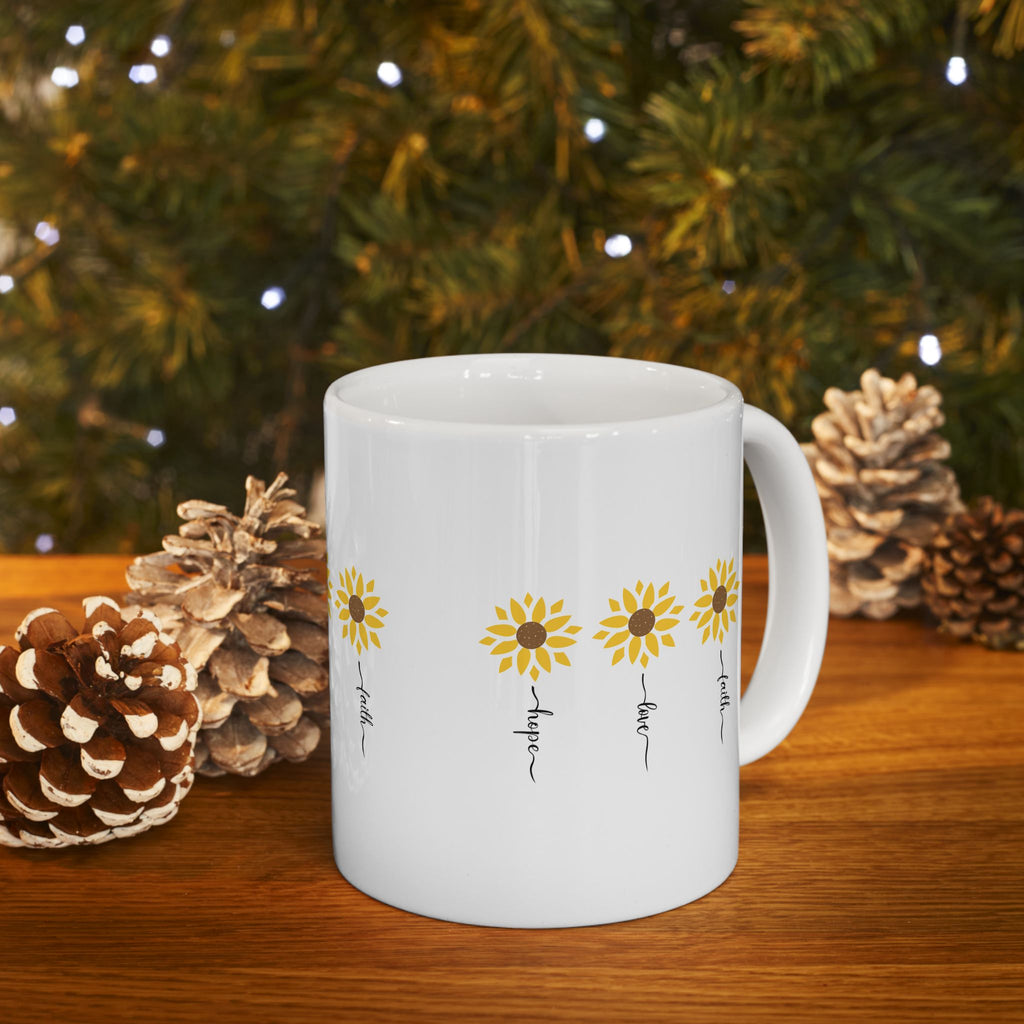 Sunflower Hope Ceramic Mug Inspirational Cup