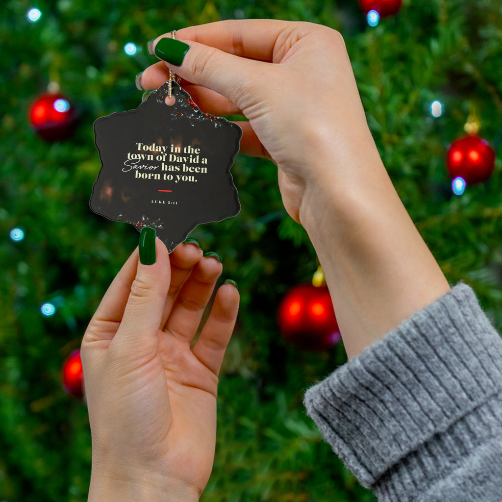 Ceramic Ornament "Today in the town of David a Savior has been born to you" Christmas Tree Ornament