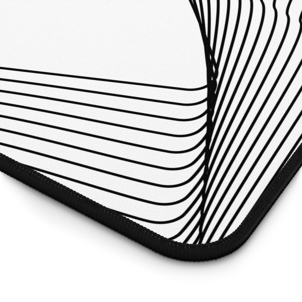 Abstract Black & White Line Art Desk Mat — Minimalist Office Mouse Pad