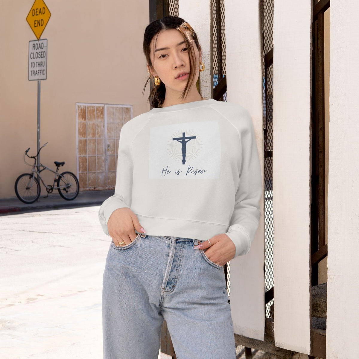 He Is Risen Cropped Pullover