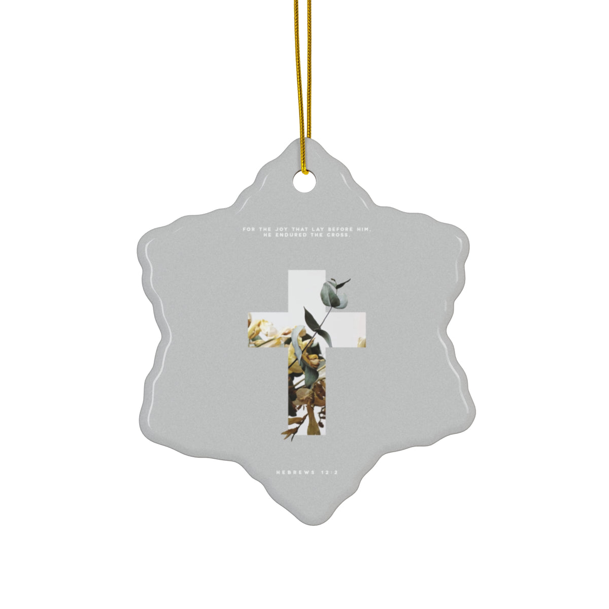 Faith Cross Ceramic Ornament — Christian Holiday Decoration
