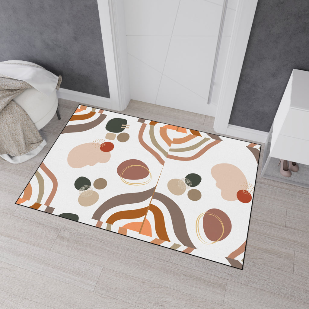 Abstract Elegant Earth Tone Shapes Floor Mat | Mid Century Modern Doormat