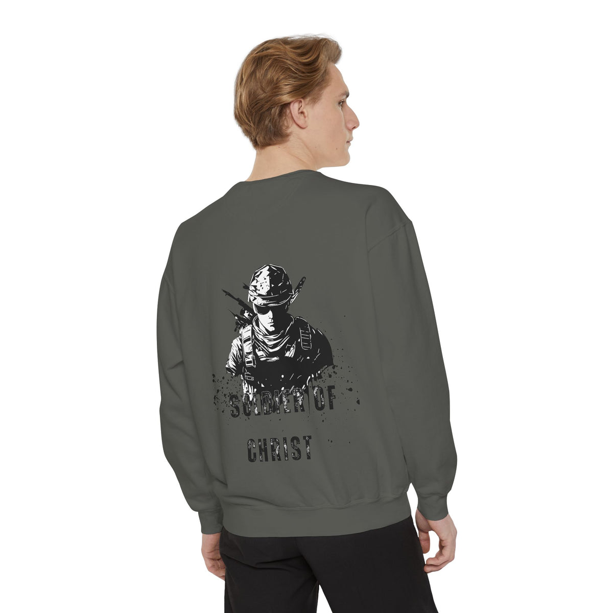 Soldier of Christ Sweatshirt | Christian Military Cross Design