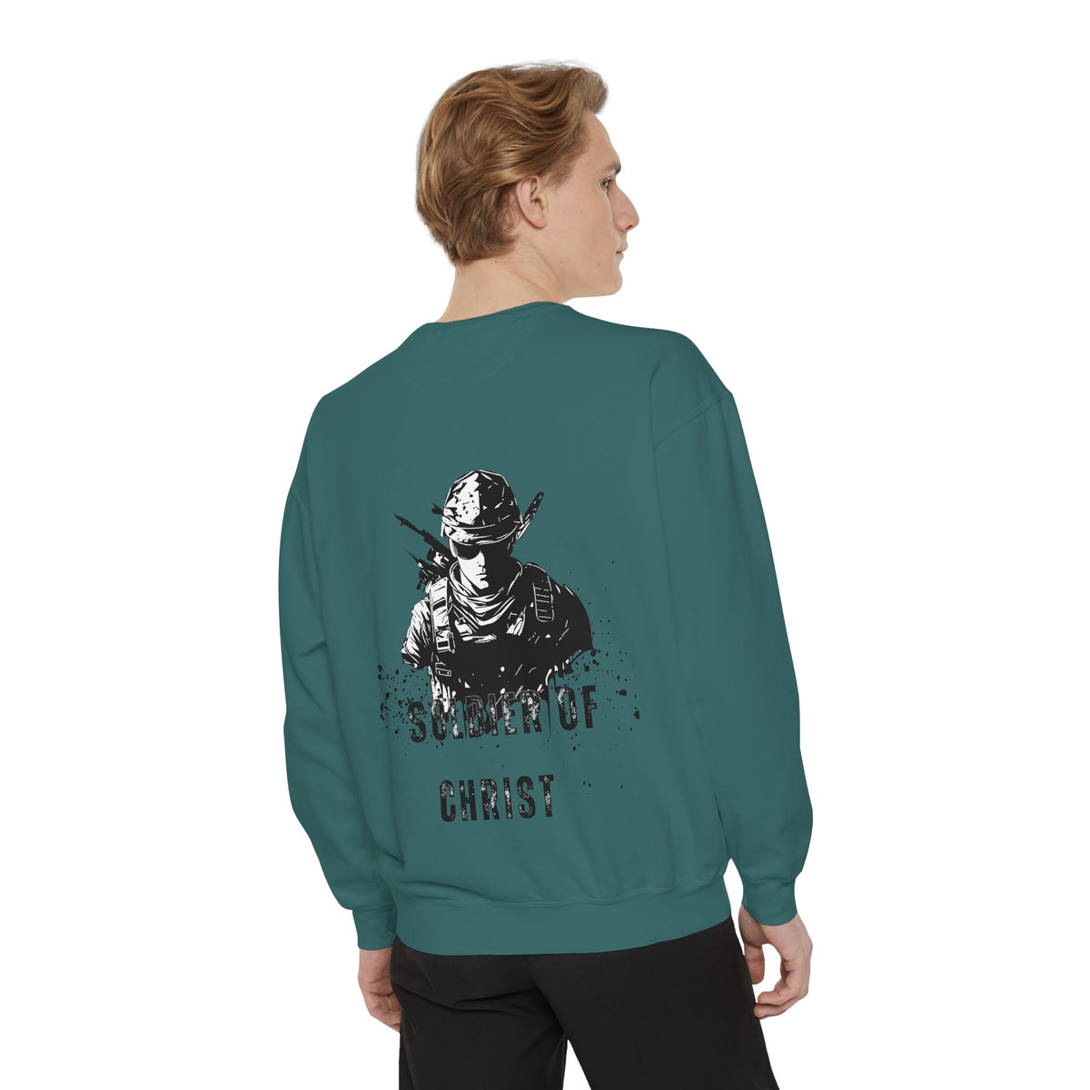 Soldier of Christ Sweatshirt | Christian Military Cross Design