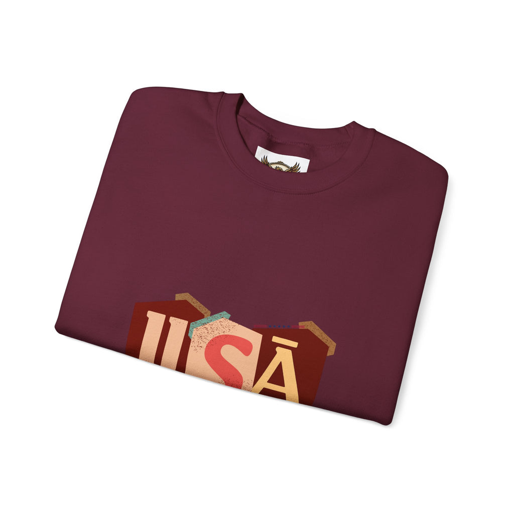 USA Graphic Crewneck Sweatshirt Patriotic Design