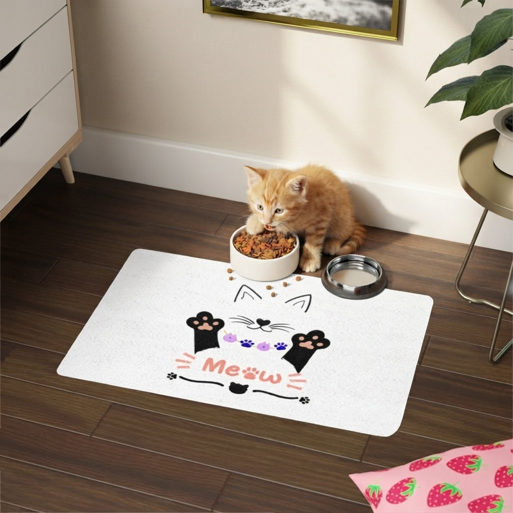 Lovely Meow Cat Paws Pet Food Mat | Pet Food Mat