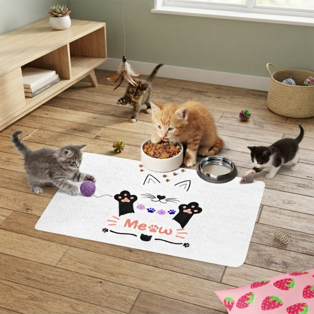 Lovely Meow Cat Paws Pet Food Mat | Pet Food Mat