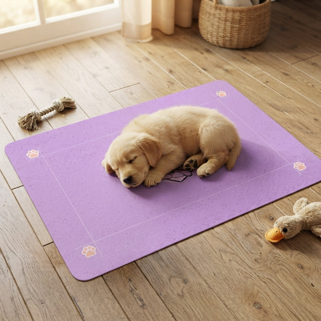 Pink Lovely Paw Heart Hands pet food mat | 12x18