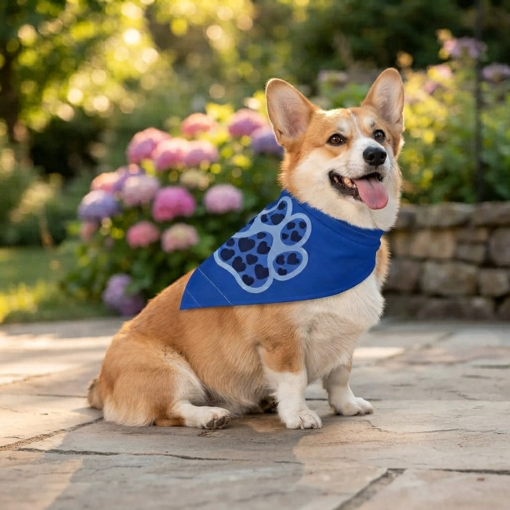 Lovely Pet Bandana for Dogs, Cute Paw Print Accessory for Parties, Gifts, or Everyday Wear