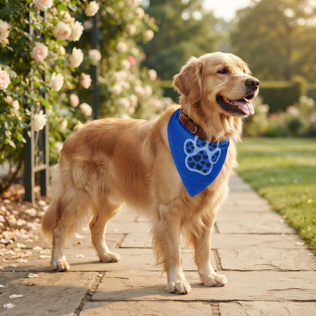 Lovely Pet Bandana for Dogs, Cute Paw Print Accessory for Parties, Gifts, or Everyday Wear