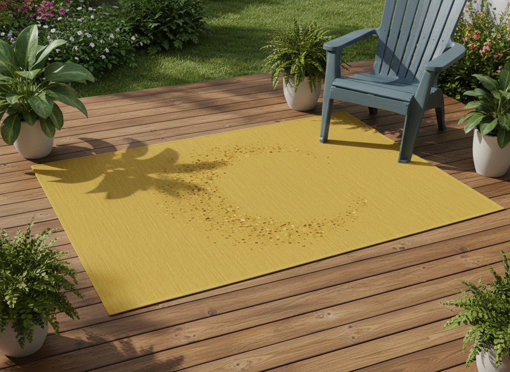 Elegant Crescent Confetti Outdoor Rug — Weatherproof Patio Doormat