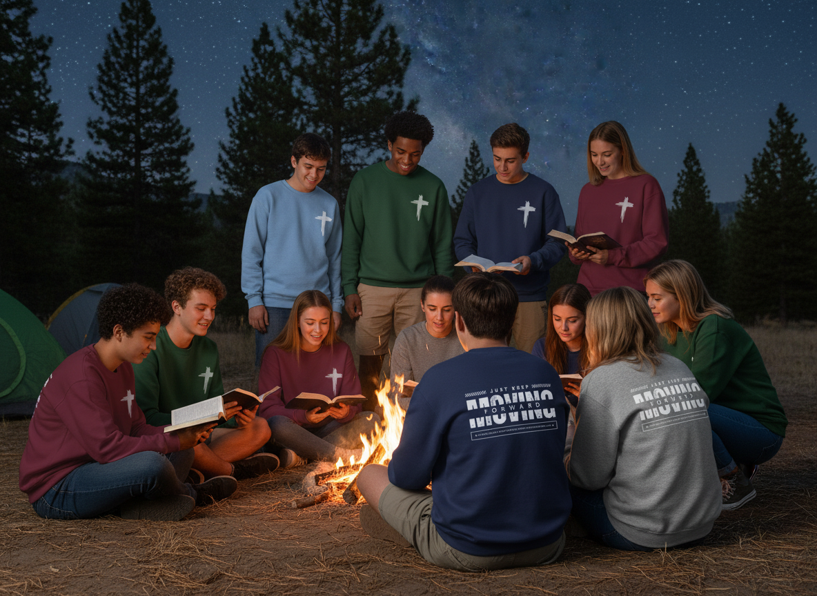 Cross Chest | Moving Forward Sweatshirt | Inspirational Christian Crewneck