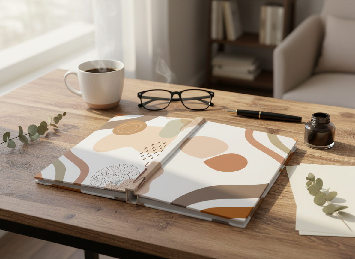 Elegant Abstract Earth Tones Journal Modern Boho Notebook